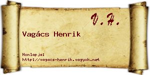 Vagács Henrik névjegykártya