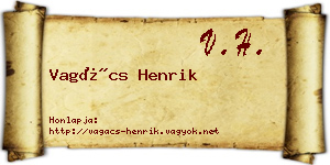 Vagács Henrik névjegykártya